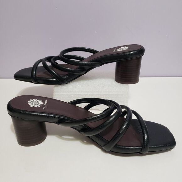 Yellow Box Women's Black Slip On Heels Shoe Sz 10 - Picture 4 of 10